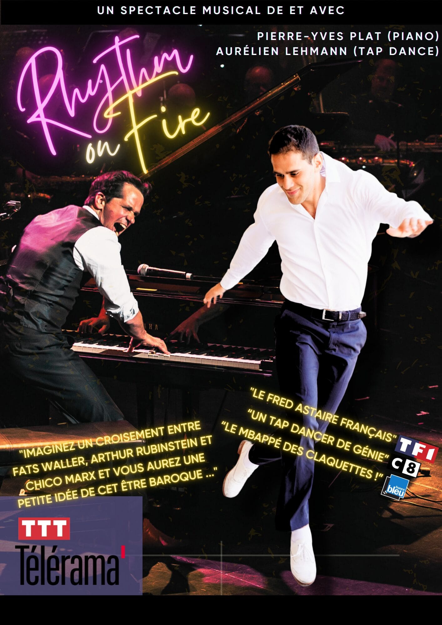 Rhythm on Fire : spectacle musical mêlant piano et claquettes avec Pierre-Yves Plat et Aurélien Lehmann