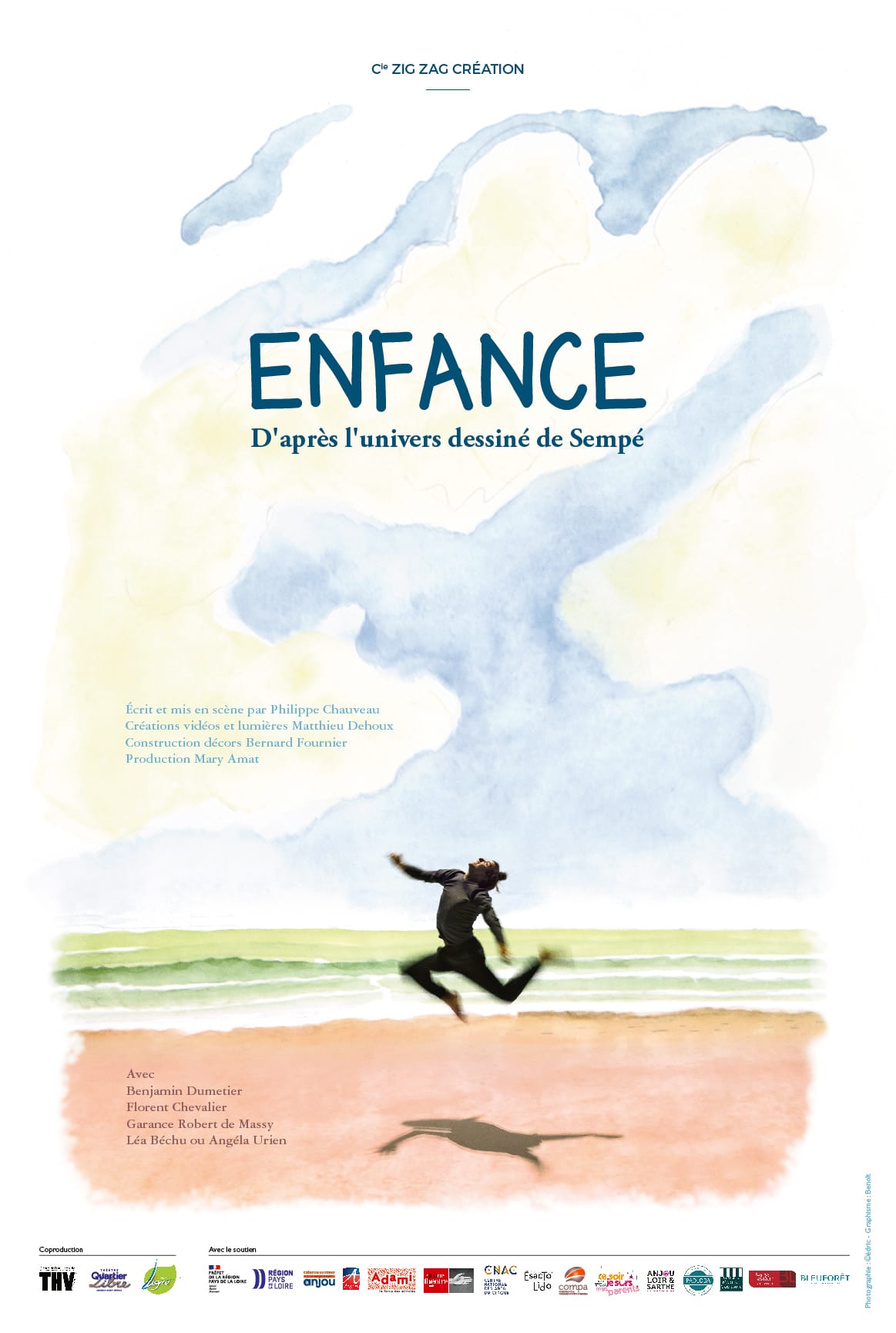 Affiche du spectacle ENFANCE de la Cie ZIG ZAG écrit et mis en scène par Philippe Chauveau